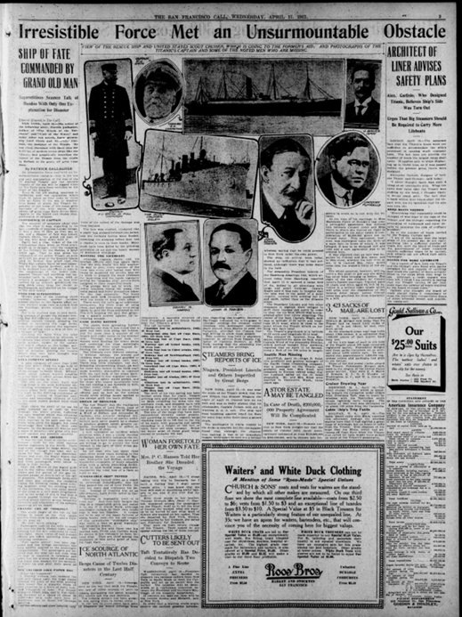 The San Francisco Call du 17/04/1912